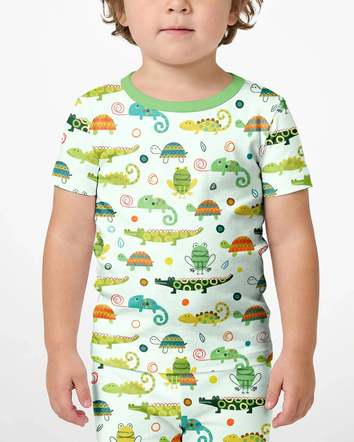 Swamp Buddies Bamboo Two Piece Short Sleeve Shorts Pajama Set