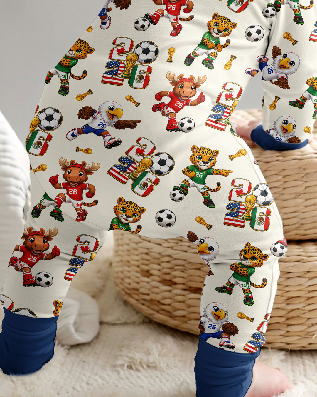 Cute Soccer Mascots USA CAN MEX Bamboo Convertible Zippy