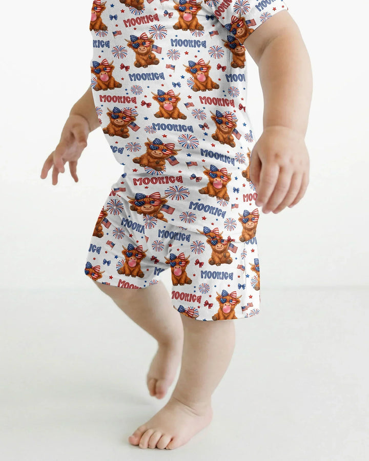 Conjunto de Pijama de Dos Piezas de Bambú con Mangas Cortas y Pantalones Cortos