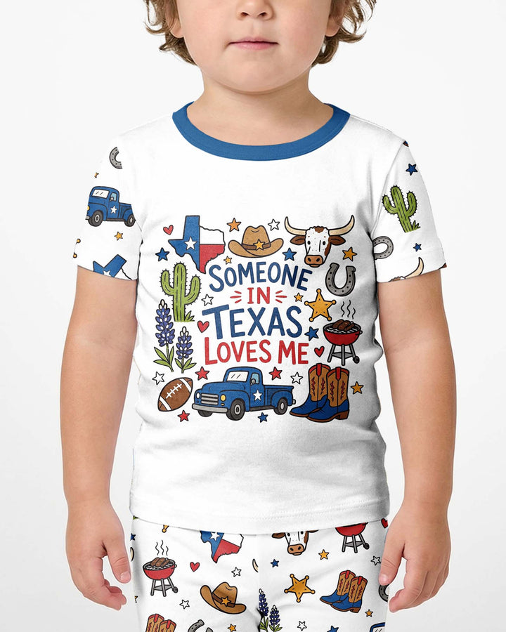 Someone in Texas Loves Me Bamboo Two Piece Short Sleeve Shorts Pajama Set