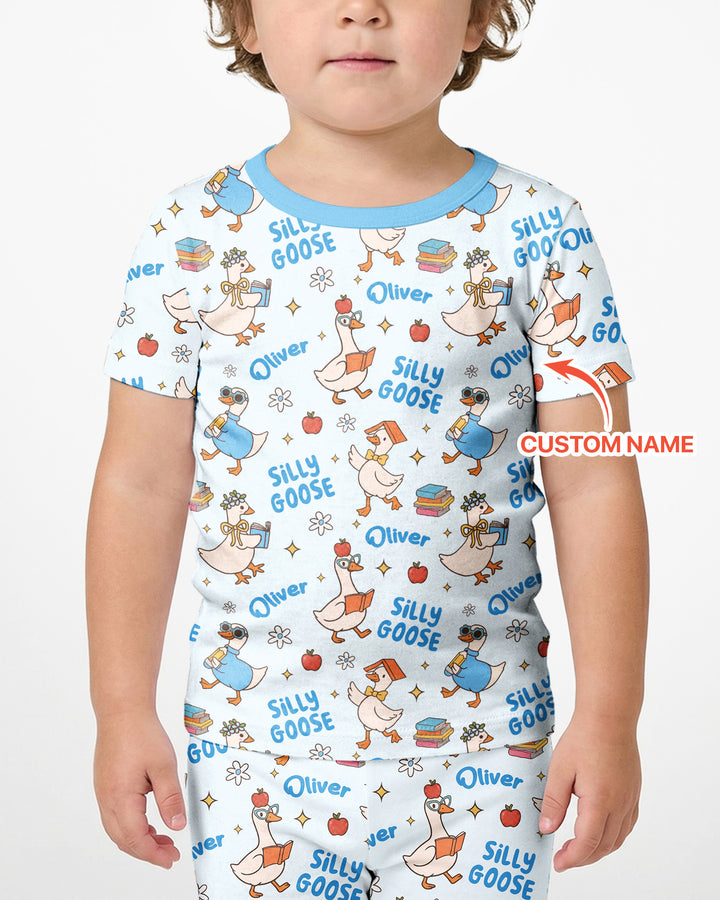 Conjunto de Pijama de Dos Piezas de Bambú con Mangas Cortas y Pantalones Cortos