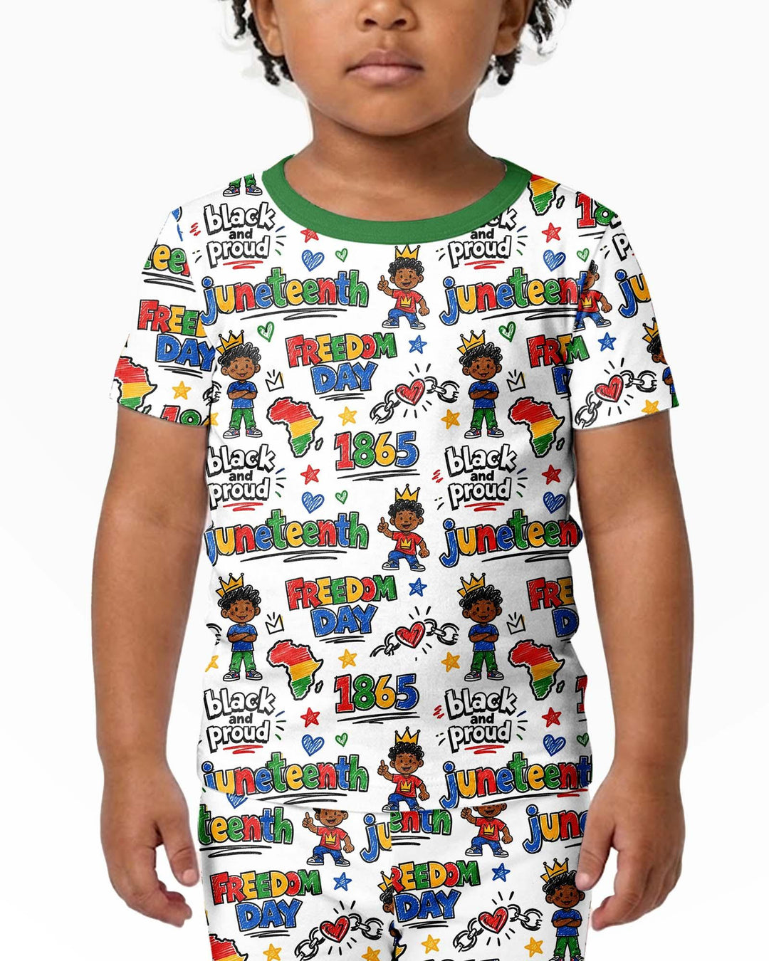 Juneteenth Black and Proud Bamboo Two Piece Short Sleeve Shorts Pajama Set