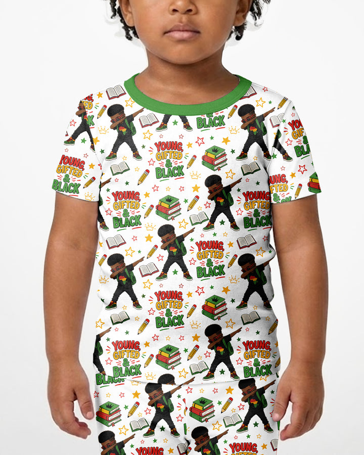 Conjunto de Pijama de Dos Piezas de Bambú con Mangas Cortas y Pantalones Cortos
