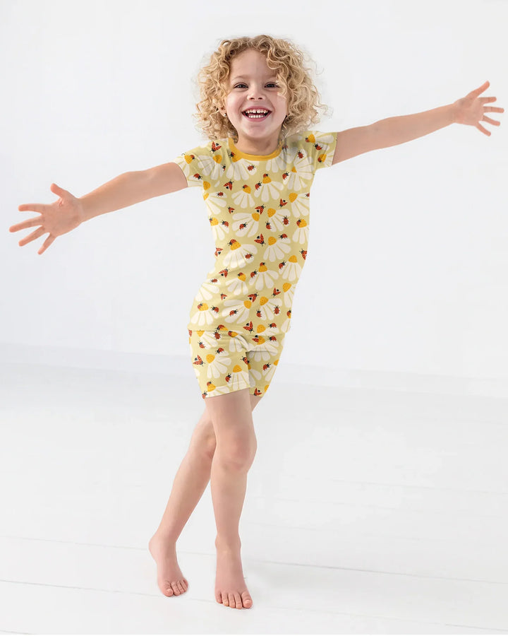 Lucky Little Bug Bamboo Two Piece Short Sleeve Shorts Pajama Set