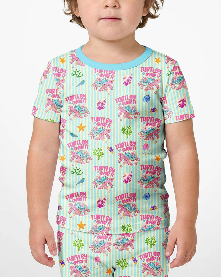 Conjunto de Pijama de Dos Piezas de Bambú con Mangas Cortas y Pantalones Cortos