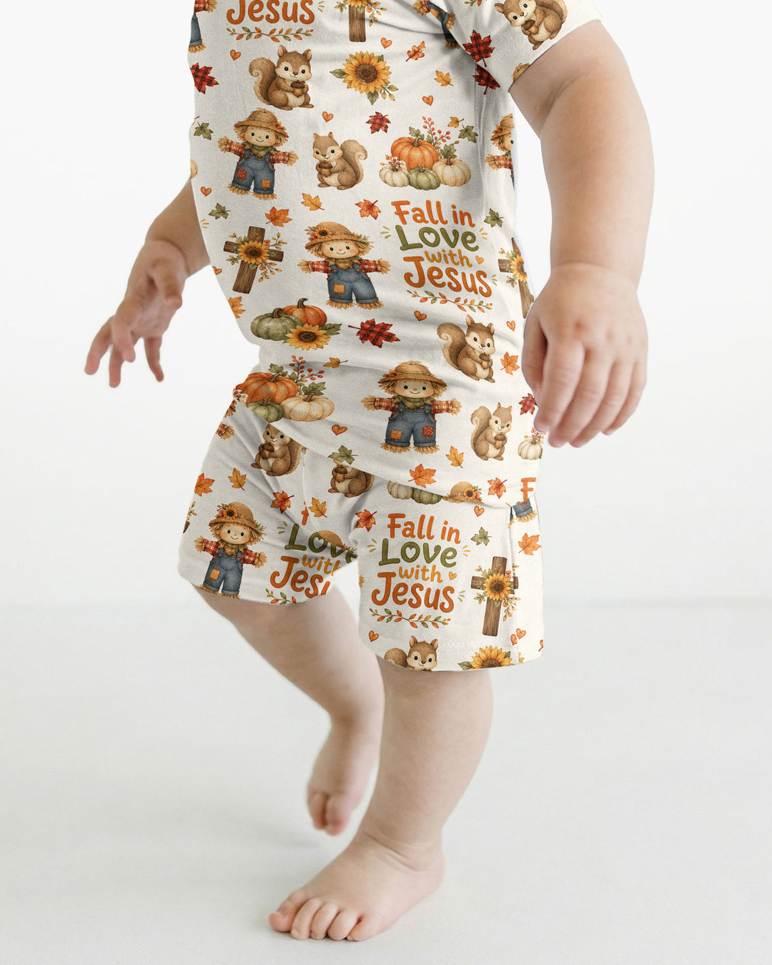 Fall For Jesus Bamboo Two Piece Short Sleeve Shorts Pajama Set