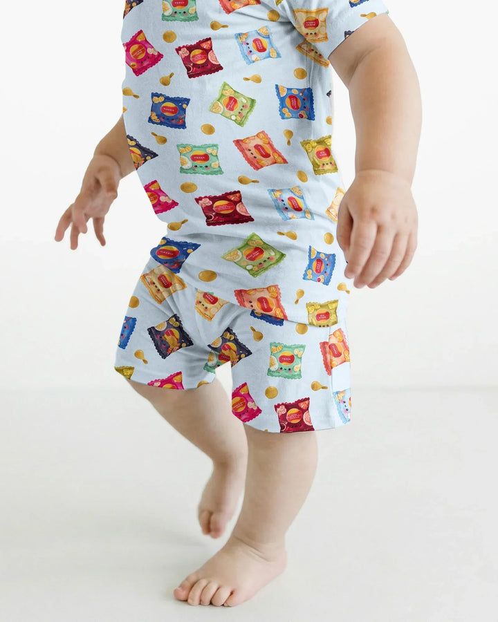 Potato Chips Bamboo Two Piece Short Sleeve Shorts Pajama Set