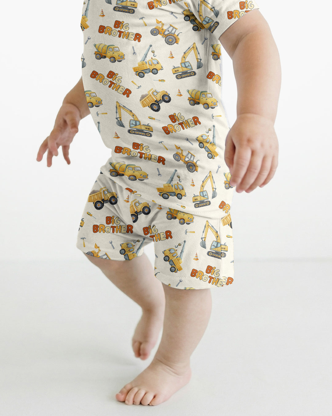 Custom Construction Matching Sibling Bamboo Two Piece Short Sleeve Shorts Pajama Set
