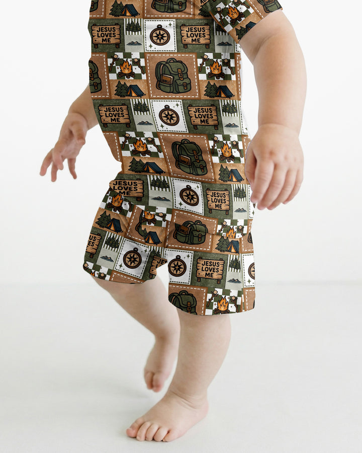 Schlafanzug-Set zweiteilig, kurze Ärmel, kurze Hose, Bambus