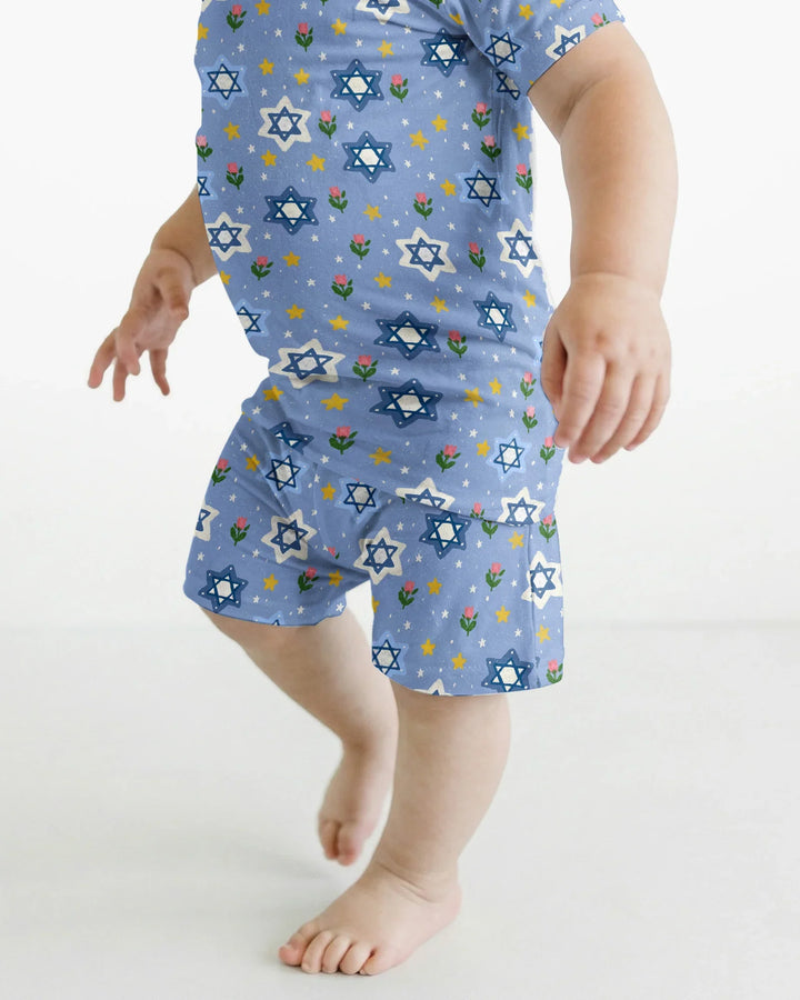 Conjunto de Pijama de Dos Piezas de Bambú con Mangas Cortas y Pantalones Cortos