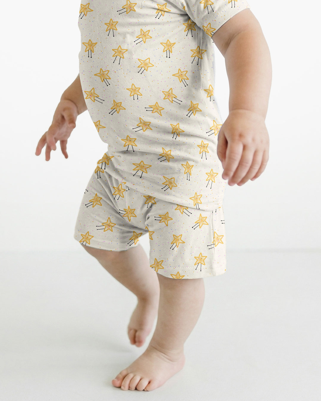 Happy Little Stars Family Matching Bamboo Two Piece Short Sleeve Shorts Pajama Set