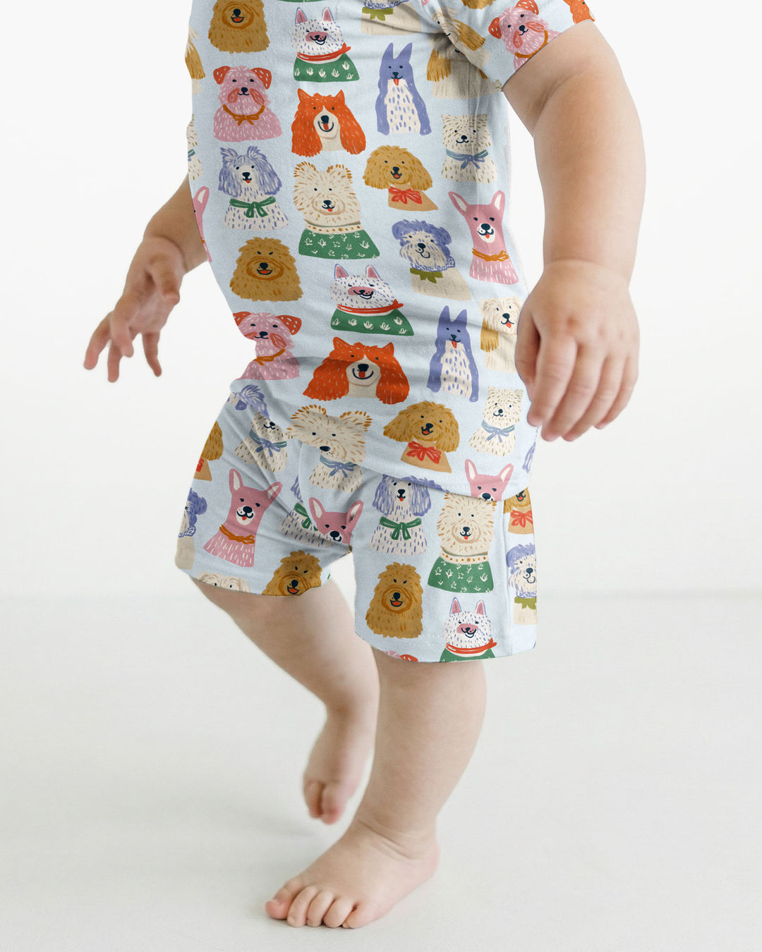 Puppy Portrait Bamboo Two Piece Short Sleeve Shorts Pajama Set