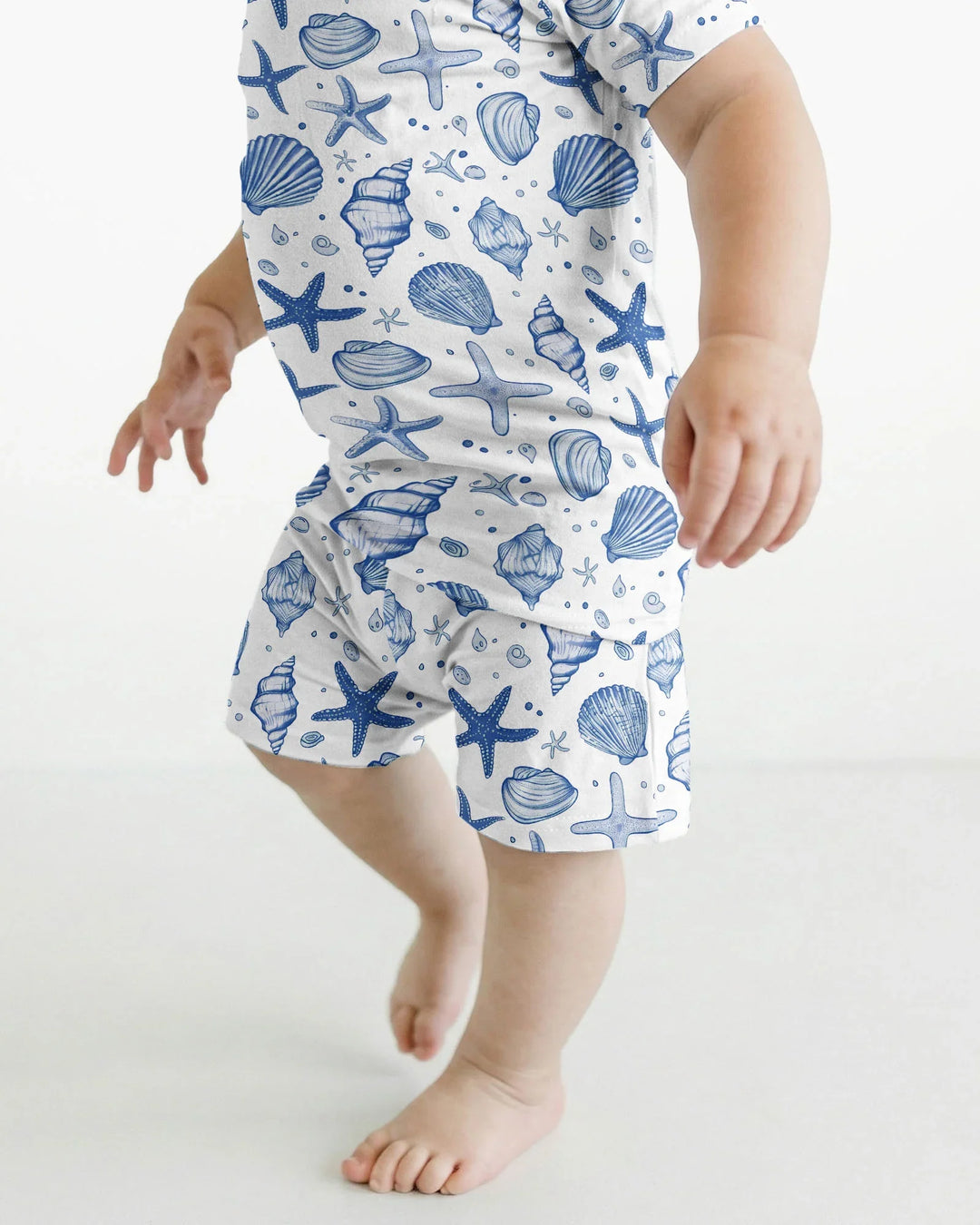 Coastal Charm Family Matching Bamboo Two Piece Short Sleeve Shorts Pajama Set