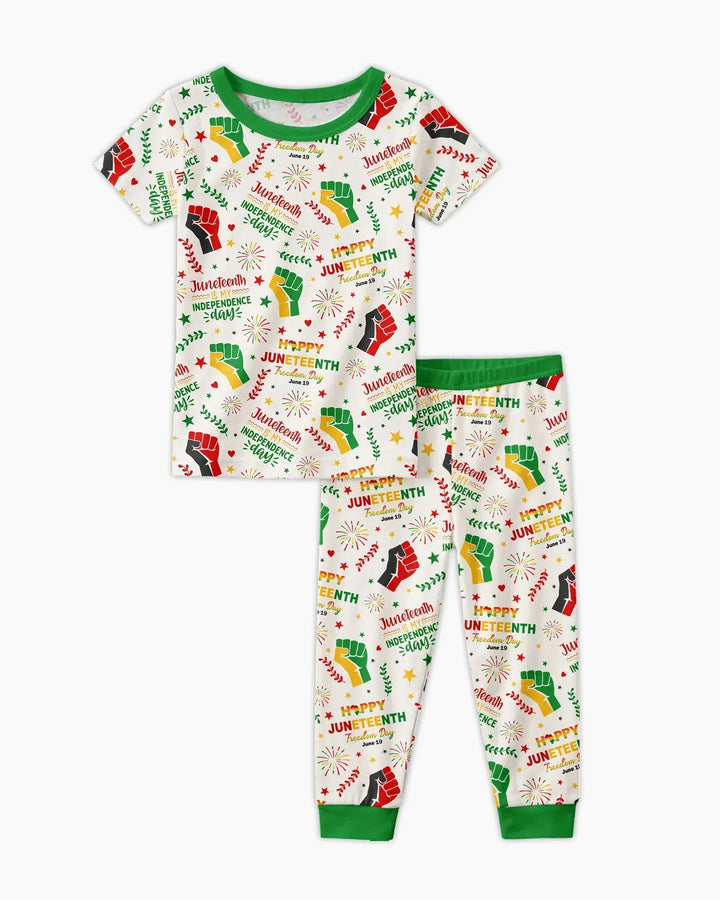 Conjunto de pijama de dos piezas de manga corta de bambú