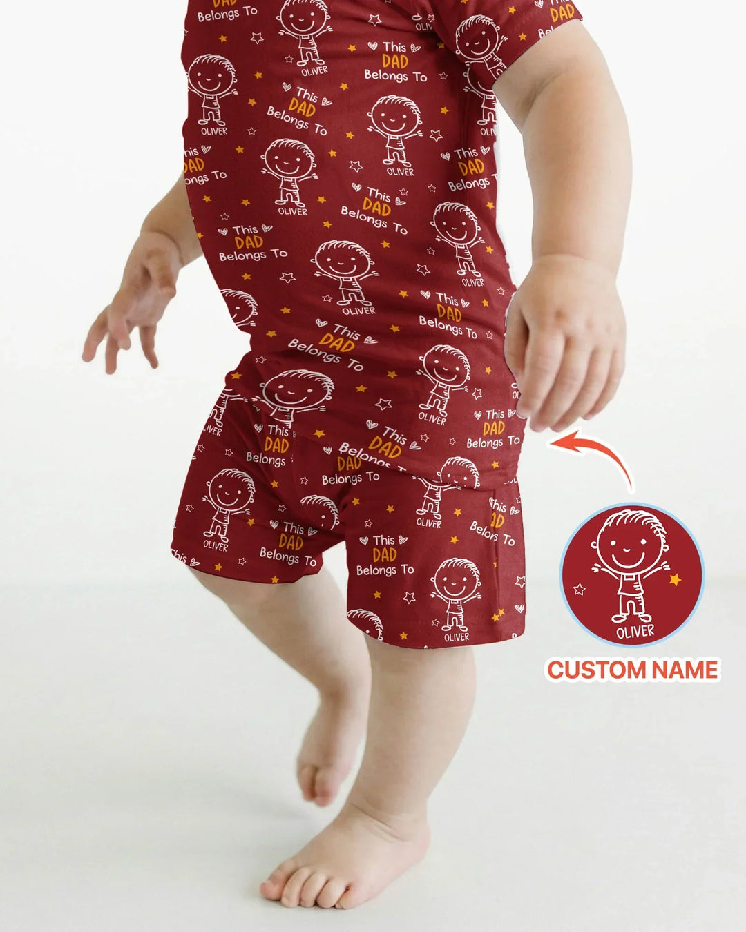Zweiteiliges Pyjama-Set mit kurzen Ärmeln und Shorts im Sommer-Design