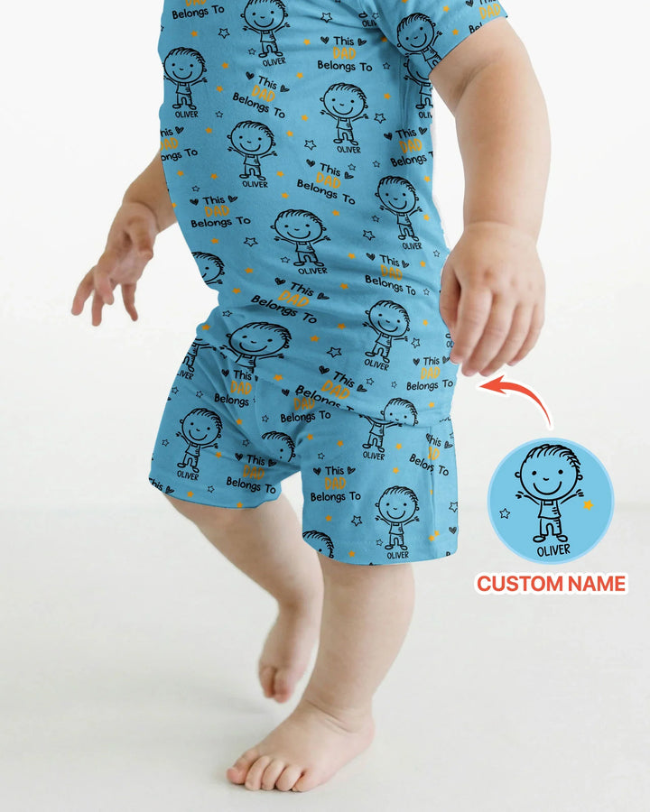 Zweiteiliges Pyjama-Set mit kurzen Ärmeln und Shorts im Sommer-Design