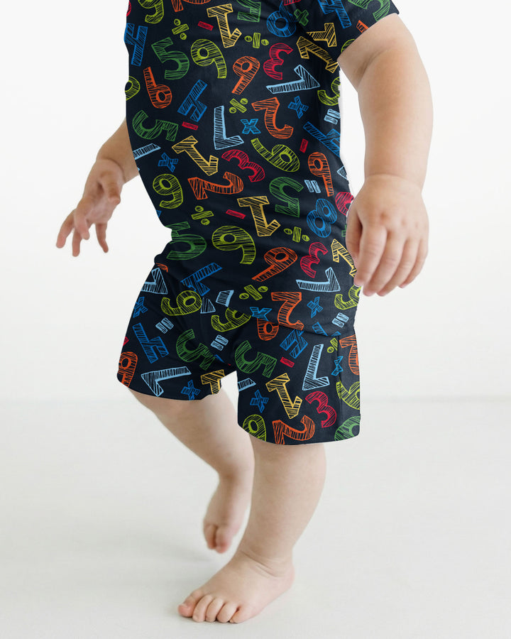 Math Doodles Bamboo Two Piece Short Sleeve Shorts Pajama Set
