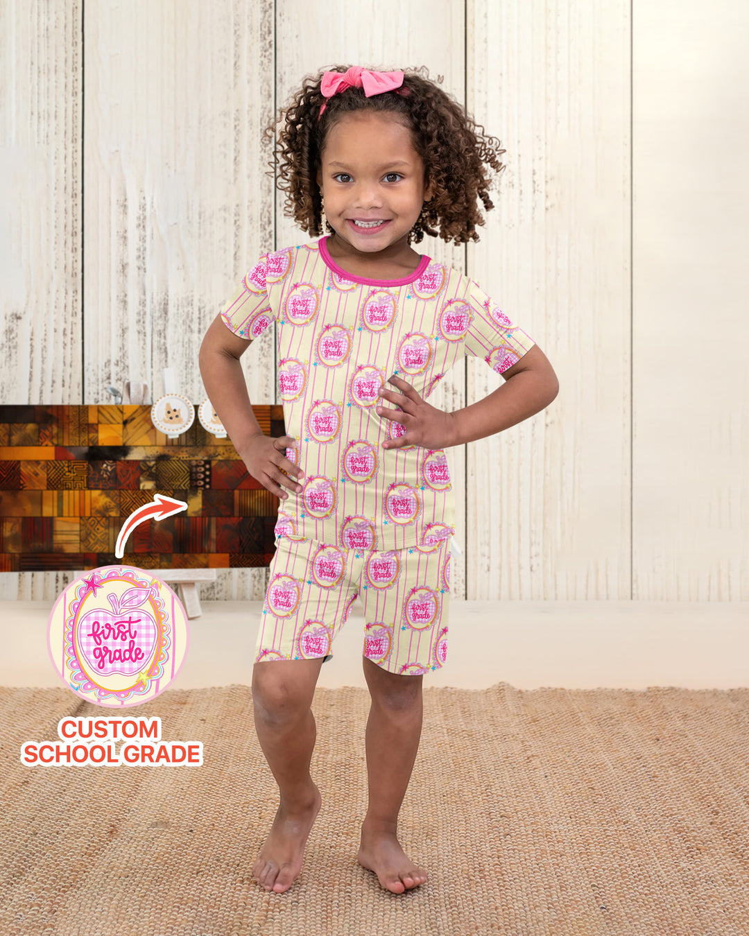 Conjunto de Pijama de Dos Piezas de Bambú con Mangas Cortas y Pantalones Cortos