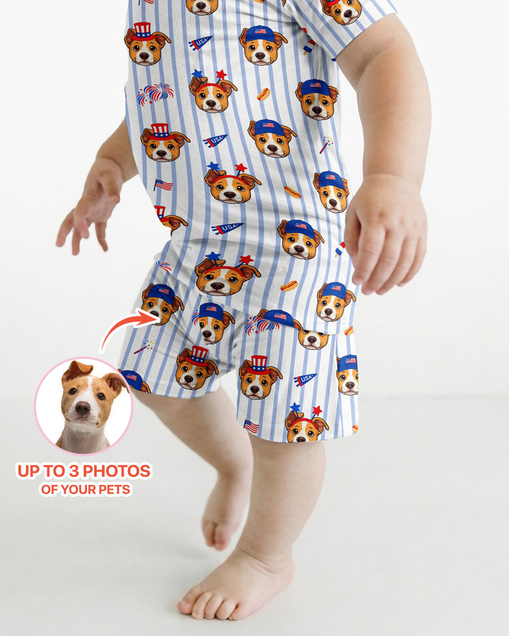 Conjunto de Pijama de Dos Piezas de Bambú con Mangas Cortas y Pantalones Cortos