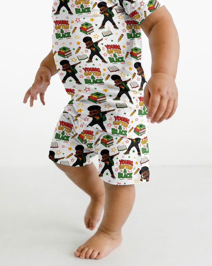 Conjunto de Pijama de Dos Piezas de Bambú con Mangas Cortas y Pantalones Cortos