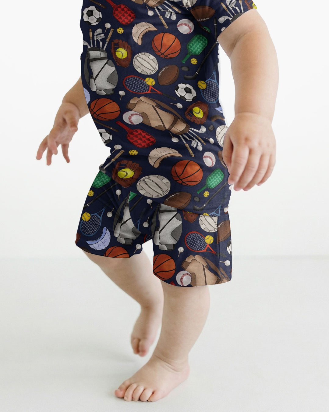 Sports Equipment Bamboo Two Piece Short Sleeve Shorts Pajama Set