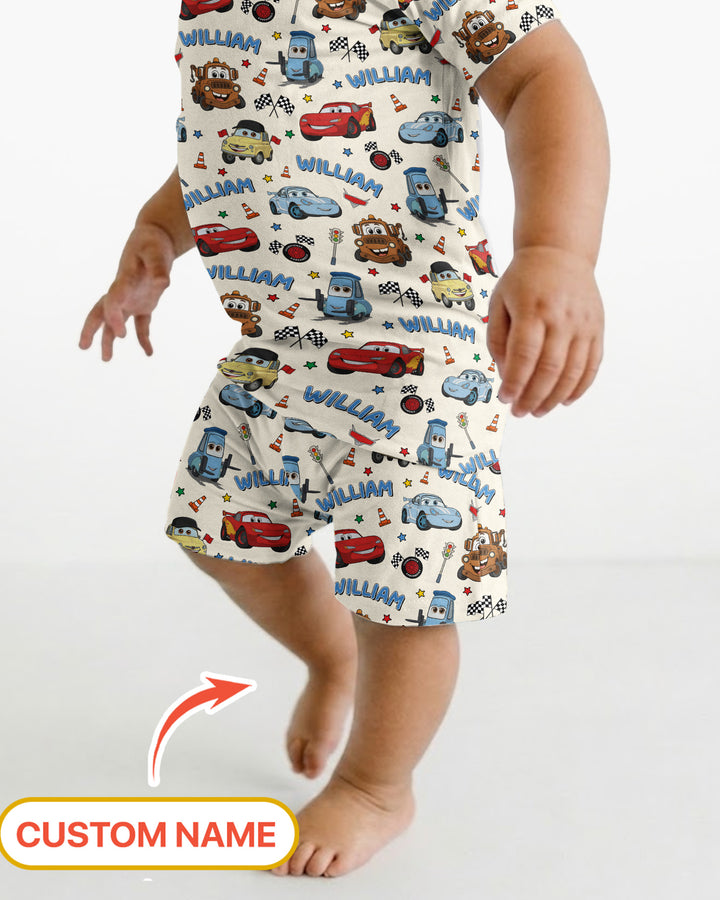 Conjunto de Pijama de Dos Piezas de Bambú con Mangas Cortas y Pantalones Cortos