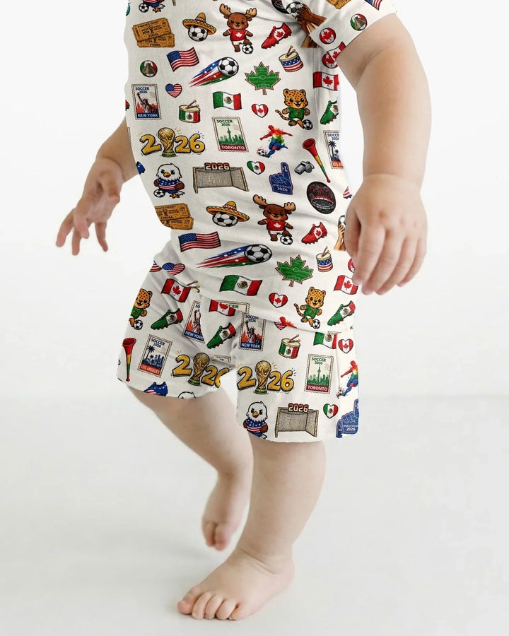 Schlafanzug-Set zweiteilig, kurze Ärmel, kurze Hose, Bambus
