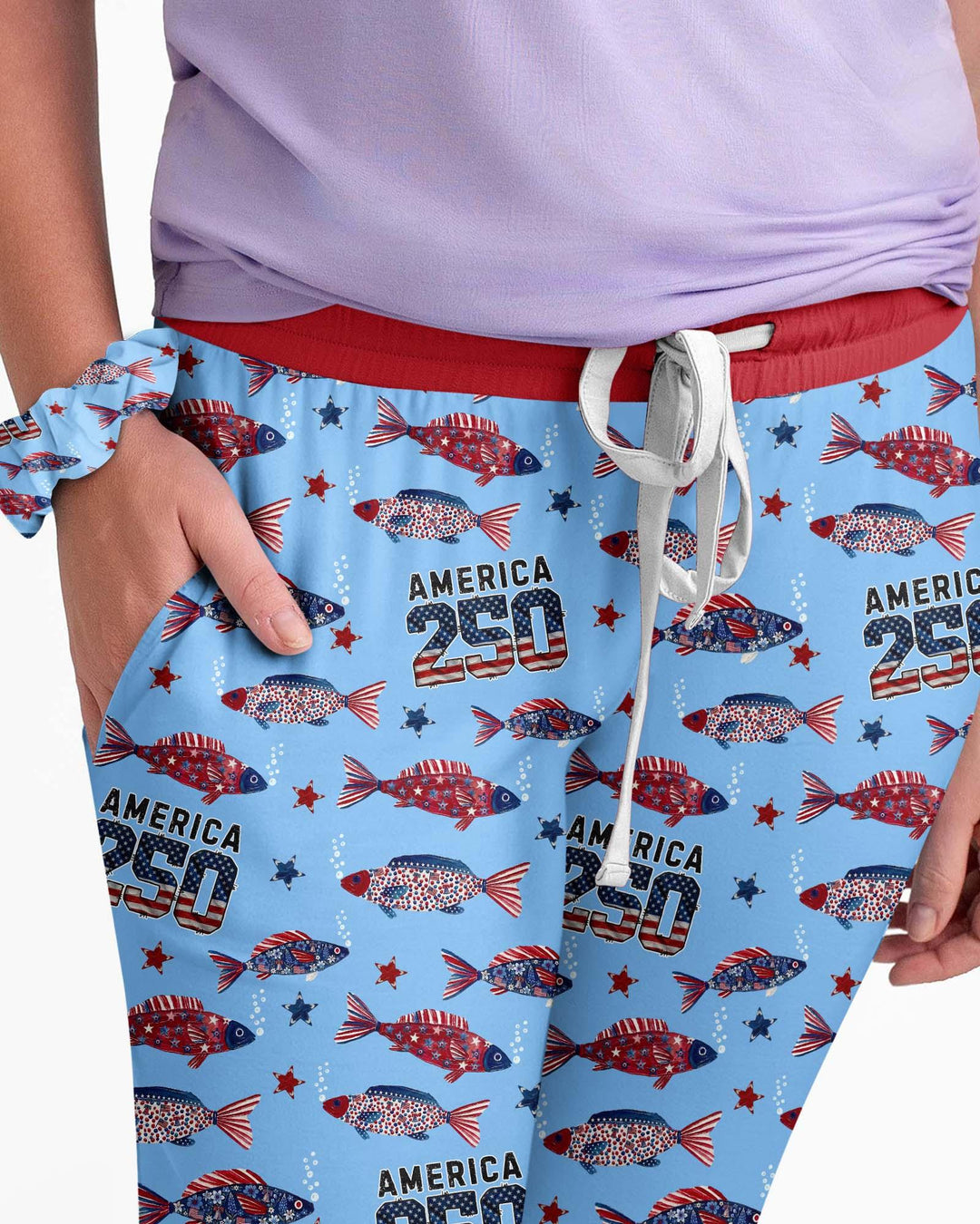 Stars and Stripes Fisch Bambus Pyjama Set für Damen