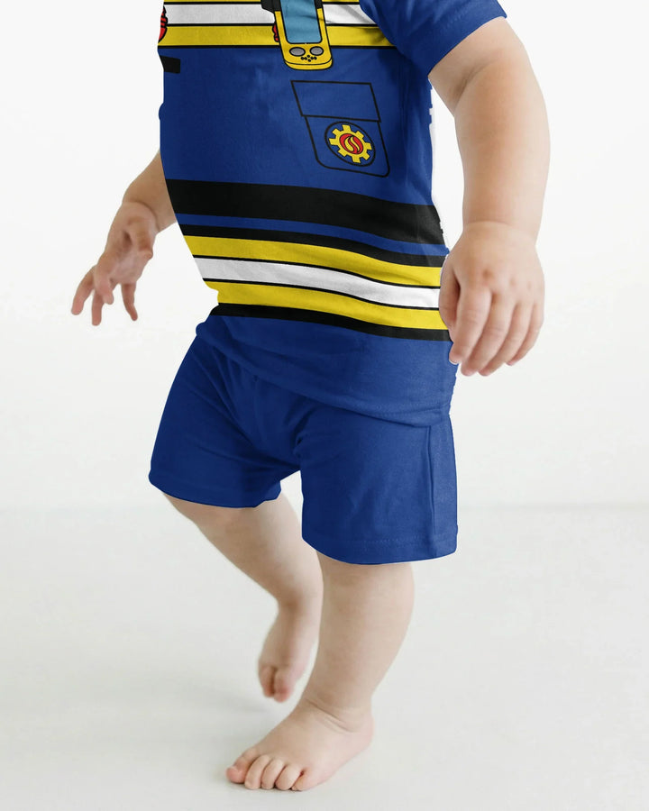 Conjunto de Pijama de Dos Piezas de Bambú con Mangas Cortas y Pantalones Cortos