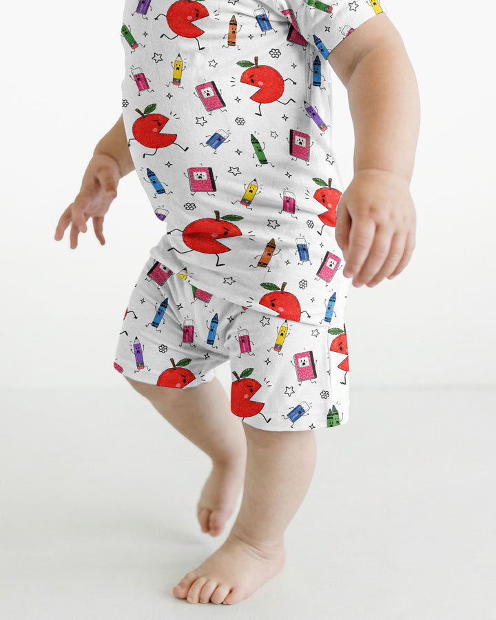 Conjunto de Pijama de Dos Piezas de Bambú con Mangas Cortas y Pantalones Cortos