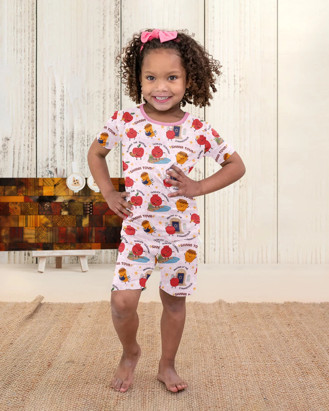Sweet Sacred Moments Family Matching Bamboo Two Piece Short Sleeve Shorts Pajama Set