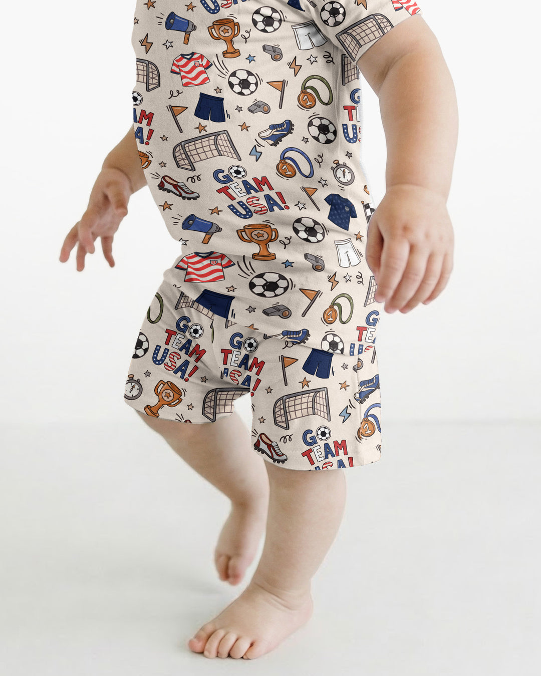 Soccer Go Team USA Bamboo Two Piece Short Sleeve Shorts Pajama Set