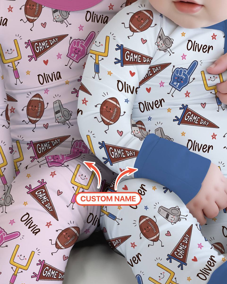 Custom Name Football Game Day Bamboo Convertible Zippy