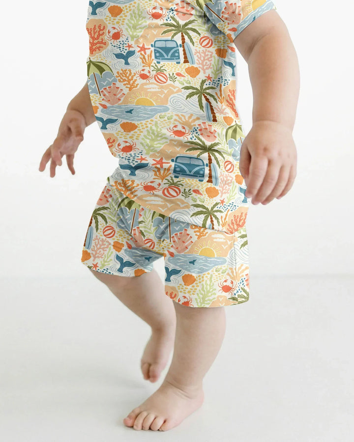 Schlafanzug-Set zweiteilig, kurze Ärmel, kurze Hose, Bambus