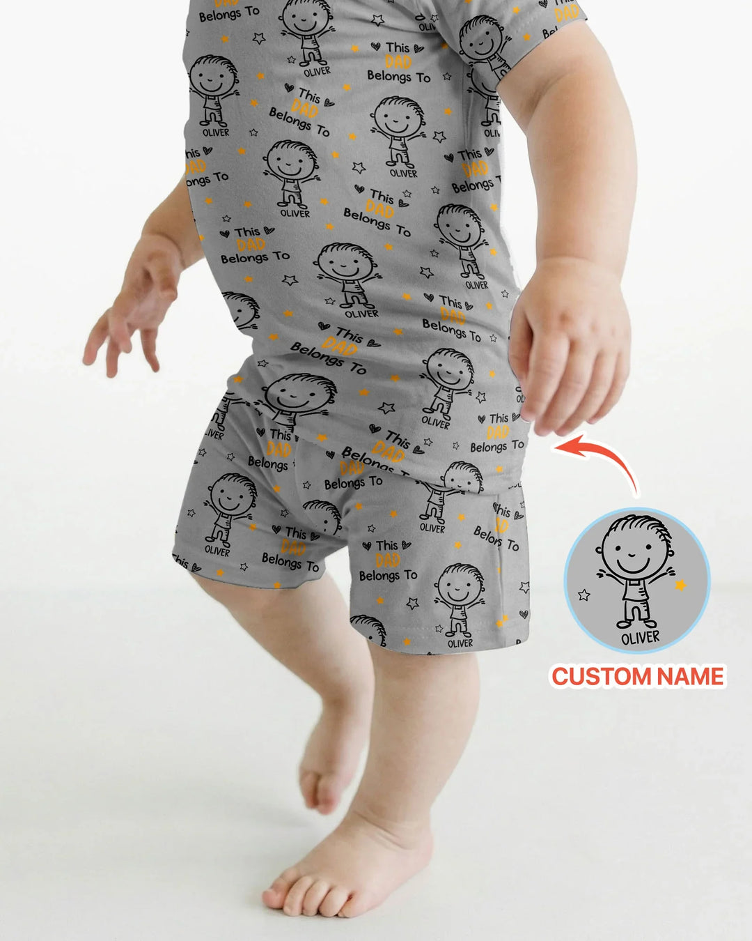 Zweiteiliges Pyjama-Set mit kurzen Ärmeln und Shorts im Sommer-Design