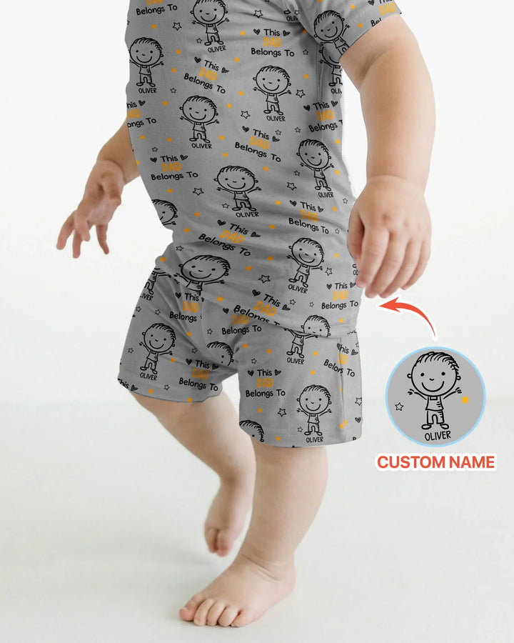 Zweiteiliges Pyjama-Set mit kurzen Ärmeln und Shorts im Sommer-Design