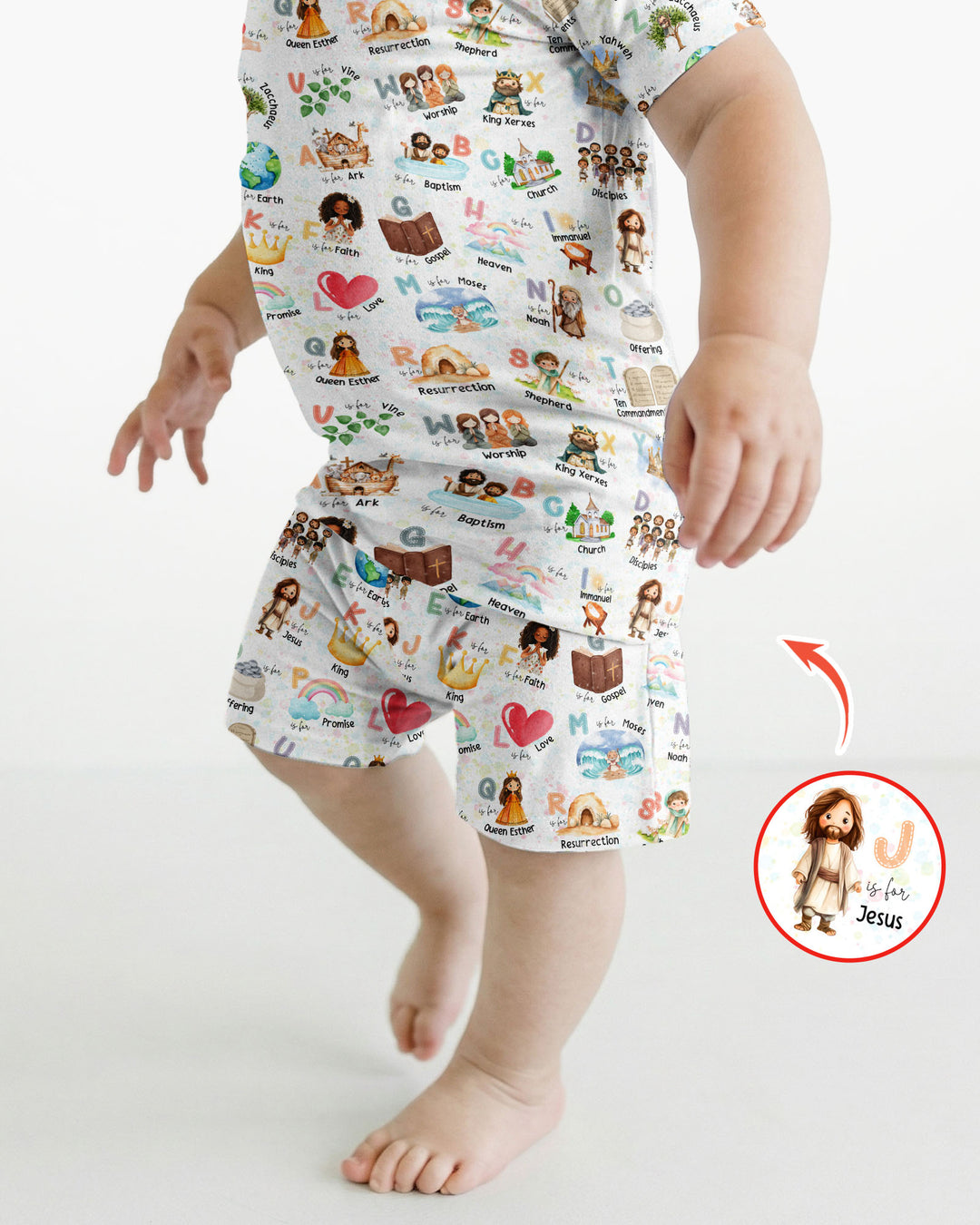 Template Zweiteiliges Pyjama-Set mit kurzen Ärmeln und Shorts