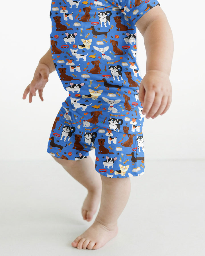 Dapper Dogs Bamboo Two Piece Short Sleeve Shorts Pajama Set