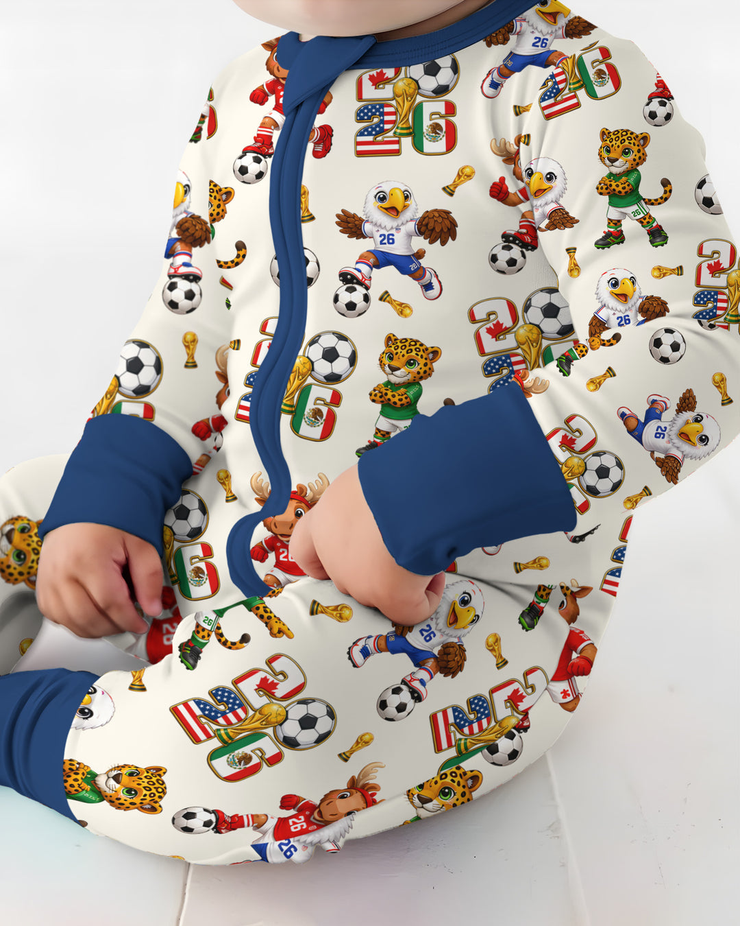 Cute Soccer Mascots USA CAN MEX Bamboo Convertible Zippy