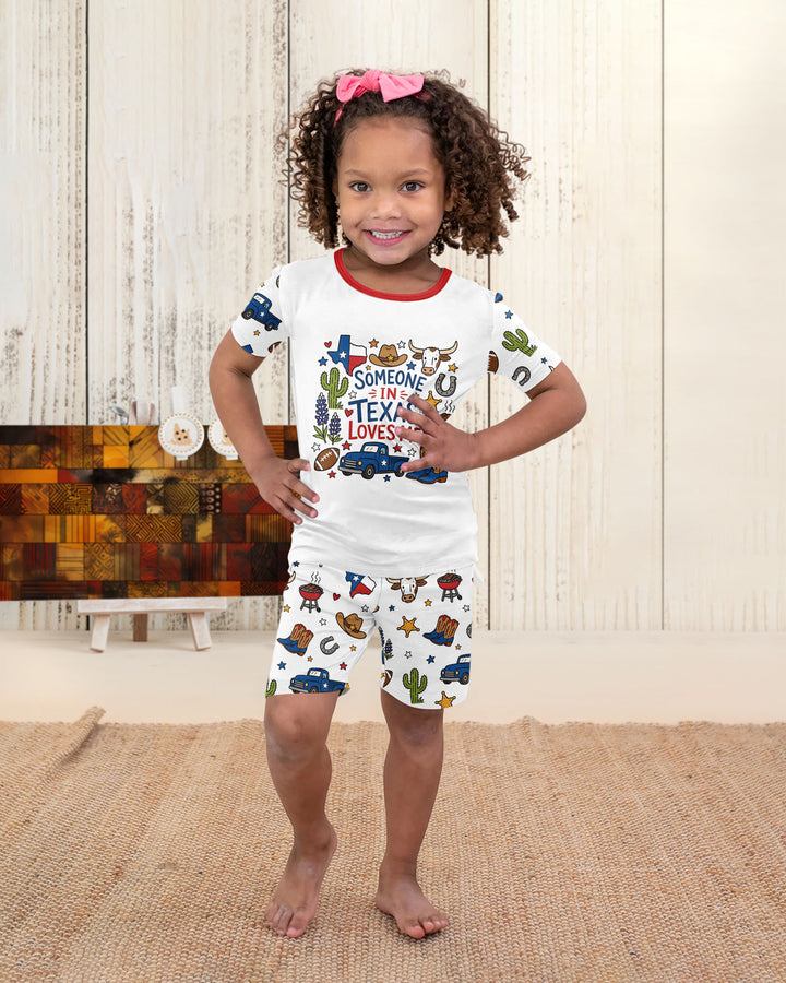 Someone in Texas Loves Me Bamboo Two Piece Short Sleeve Shorts Pajama Set