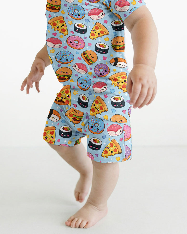 Conjunto de Pijama de Dos Piezas de Bambú con Mangas Cortas y Pantalones Cortos