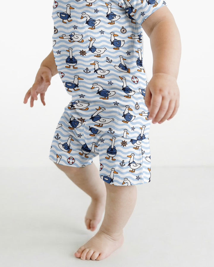 Silly Goose Sailor Bamboo Two Piece Short Sleeve Shorts Pajama Set