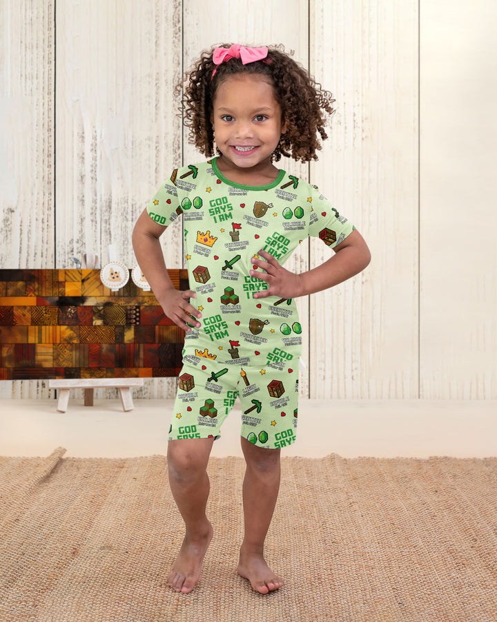 Christian Gamer Bamboo Two Piece Short Sleeve Shorts Pajama Set