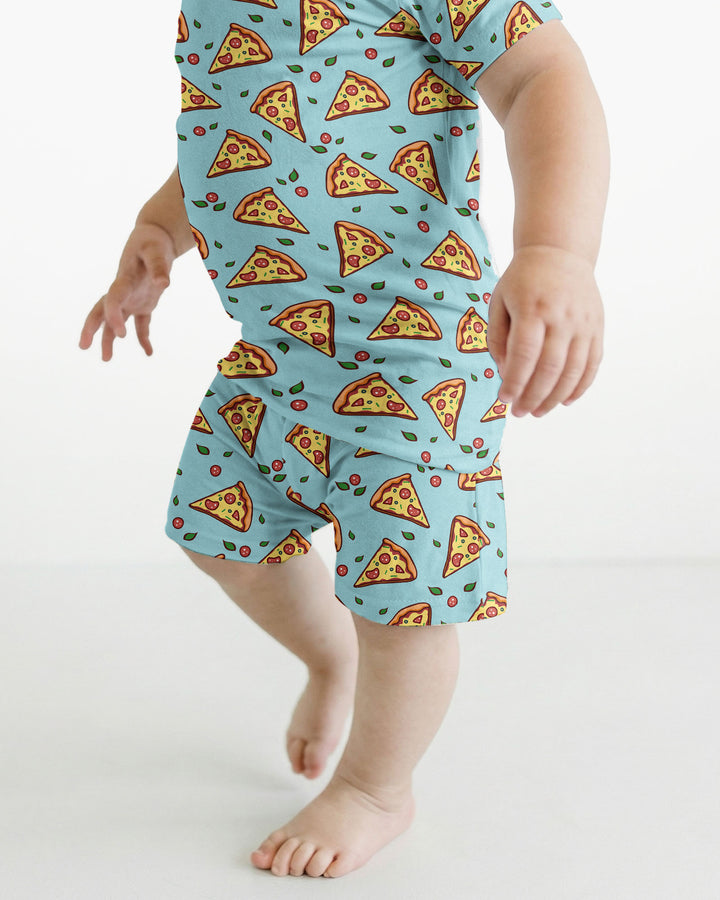 Pizza Doodle Bamboo Two-Piece Short Sleeve Shorts Pajama Set