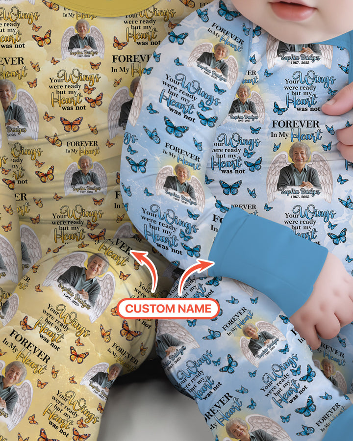 Custom Photo Forever In My Heart Family Matching Bamboo Convertible Zippy