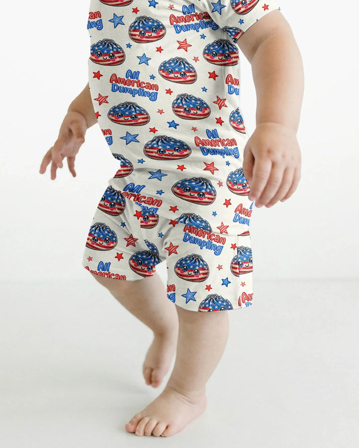 Conjunto de Pijama de Dos Piezas de Bambú con Mangas Cortas y Pantalones Cortos