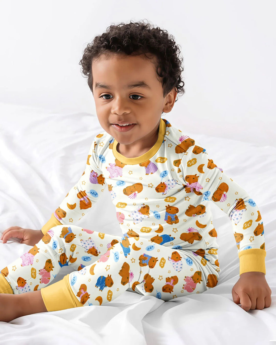 Capyjama Family Matching Bamboo Two Piece Long Sleeve Pajama Set