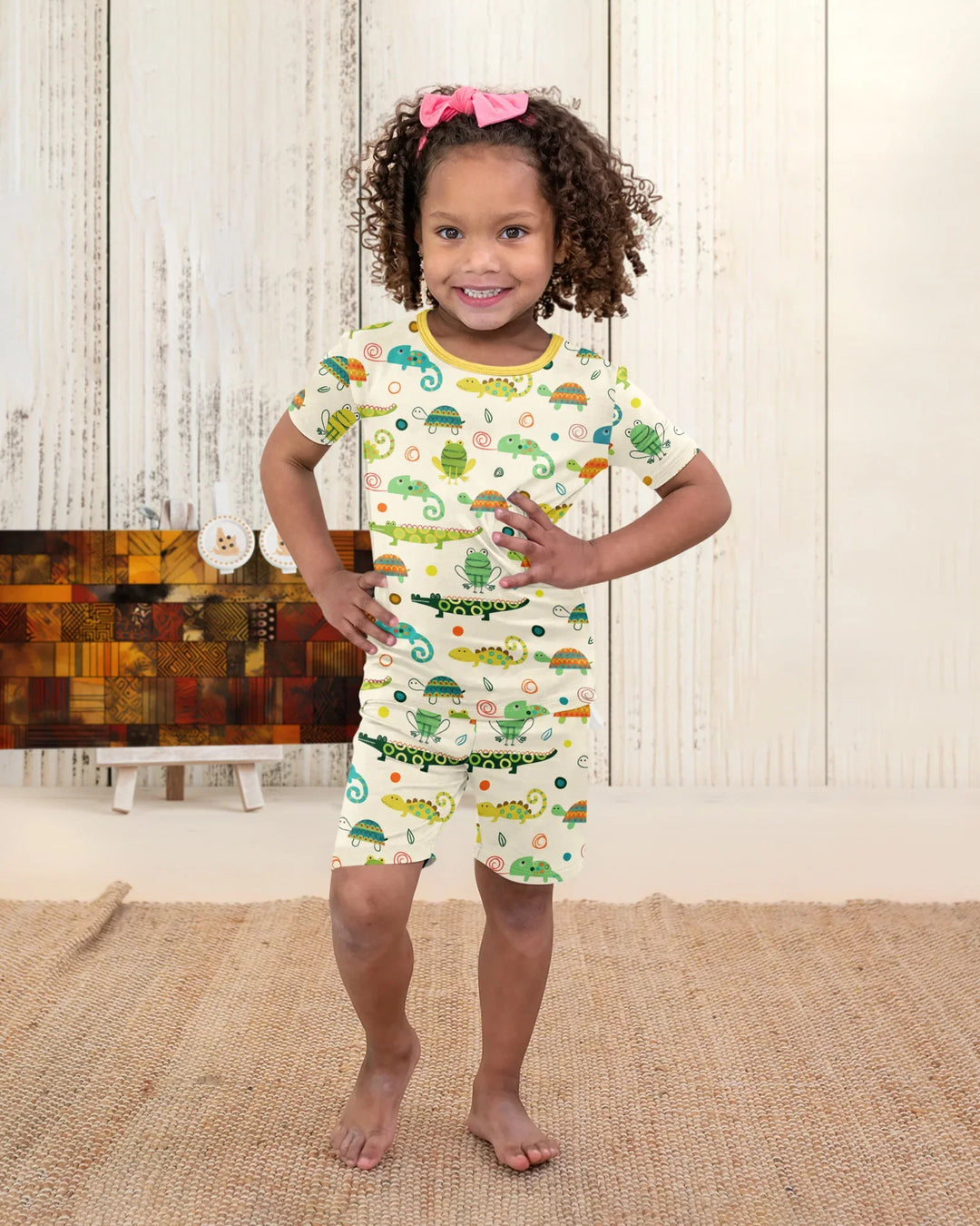 Swamp Buddies Bamboo Two Piece Short Sleeve Shorts Pajama Set