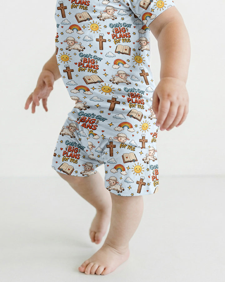 God's Got Big Plans For Me Bamboo Two Piece Short Sleeve Shorts Pajama Set