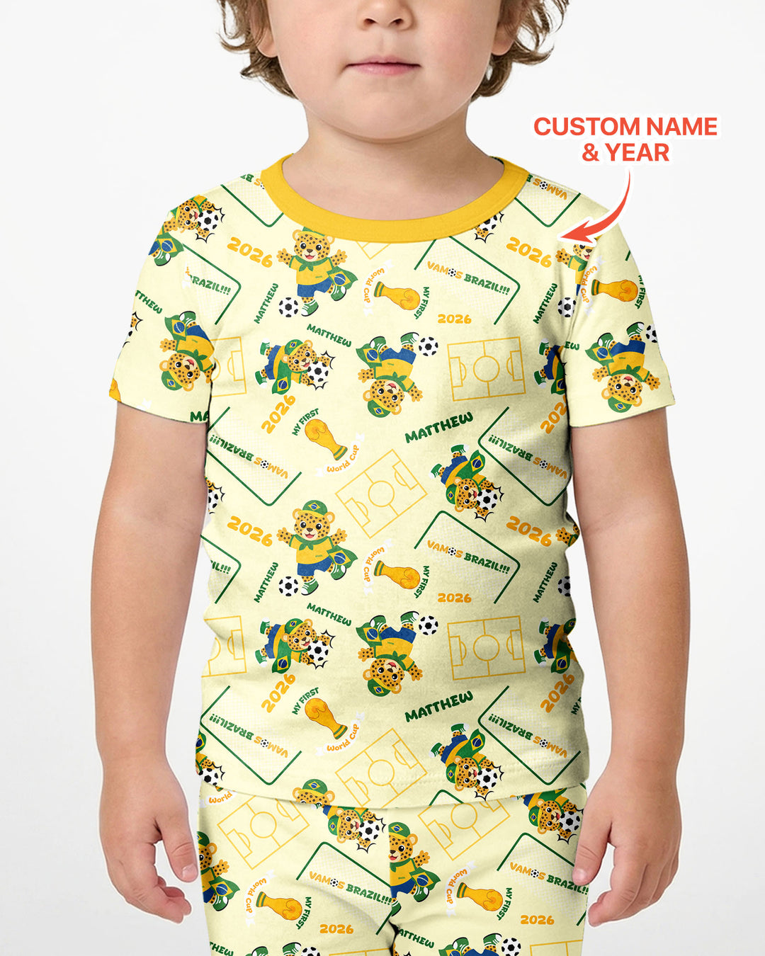 Pijama de bambú de dos piezas de manga corta con pantalón corto, plantilla personalizada